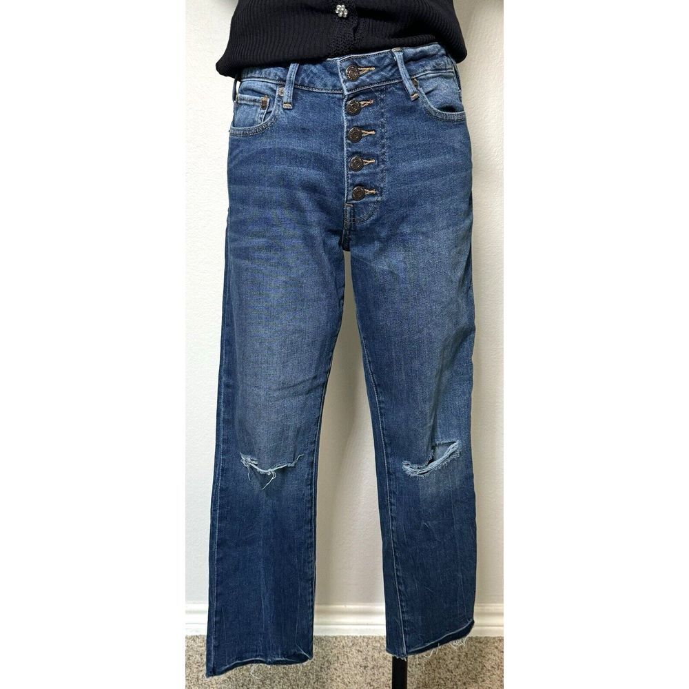 True Religion‎ World Tour Jeans Size 27 STARR High Rise Crop Straight Distressed